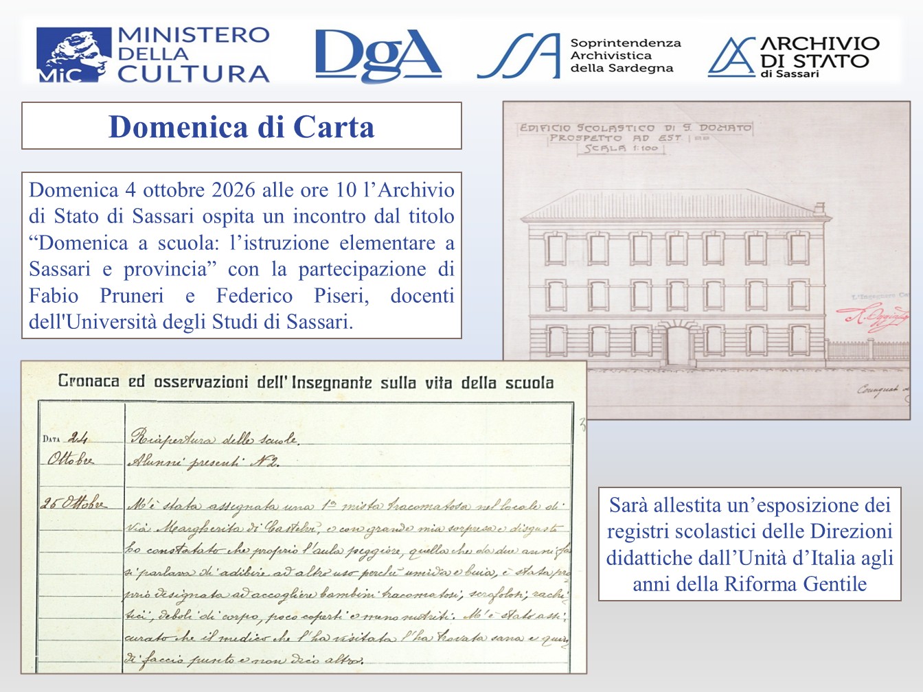 Domenica a scuola: l’istruzione elementare a Sassari e provincia tra Ottocento e Novecento
